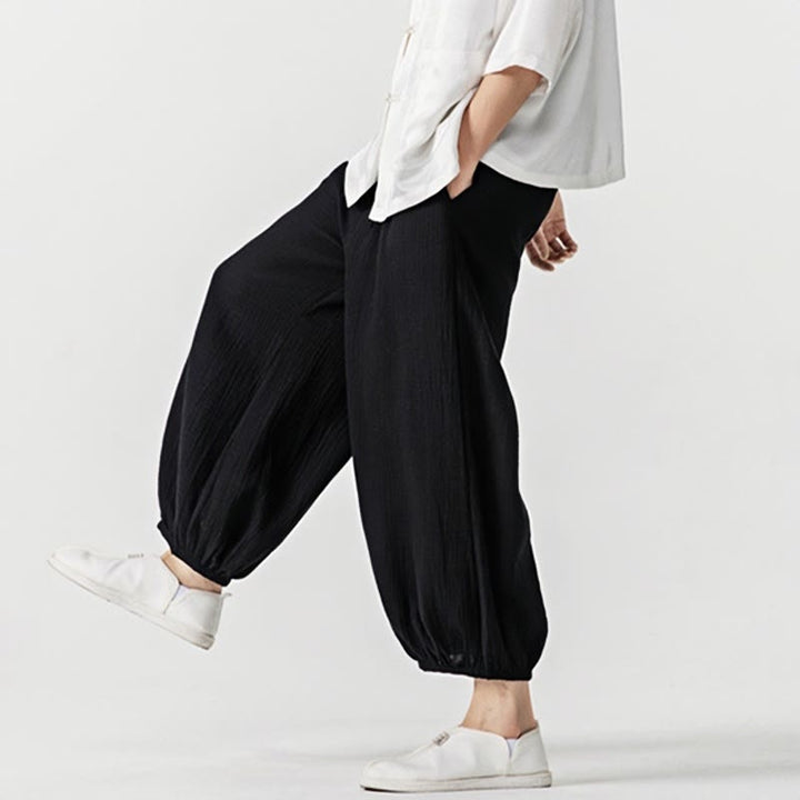 Pantalon pour homme en coton doux et uni avec cordon de serrage et poches Motif Buddha Stones - image 20