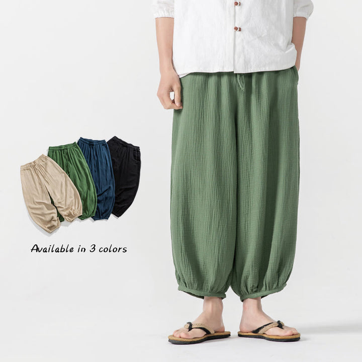 Pantalon pour homme en coton doux et uni avec cordon de serrage et poches Motif Buddha Stones - image 41