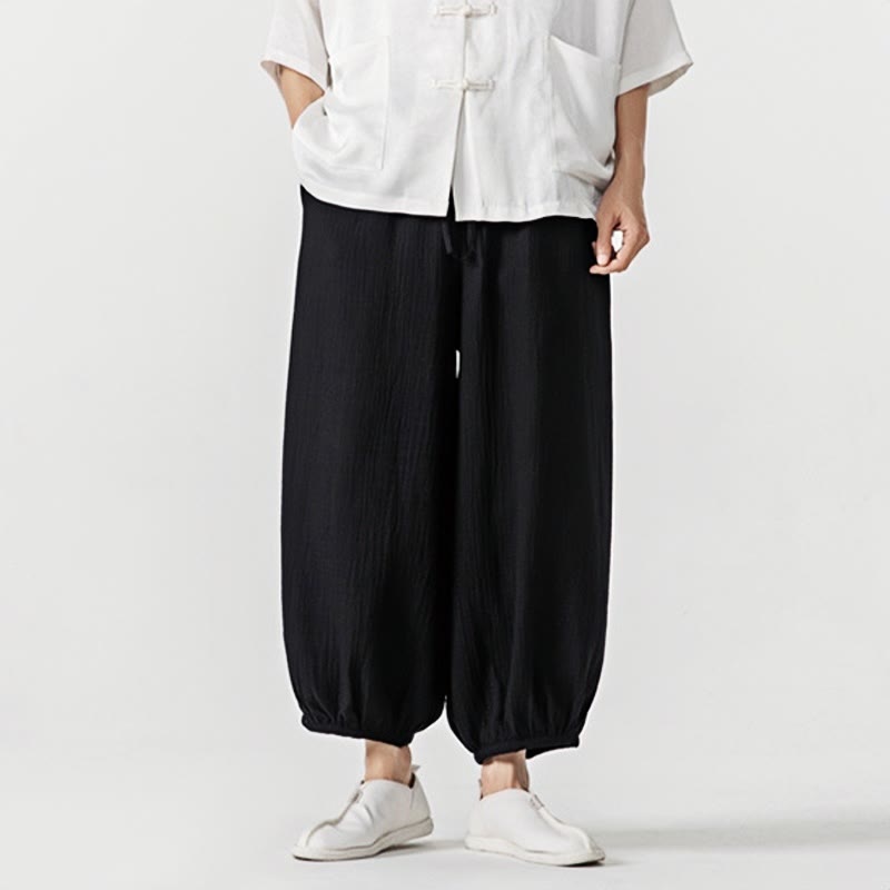 Pantalon pour homme en coton doux et uni avec cordon de serrage et poches Motif Buddha Stones - image 18