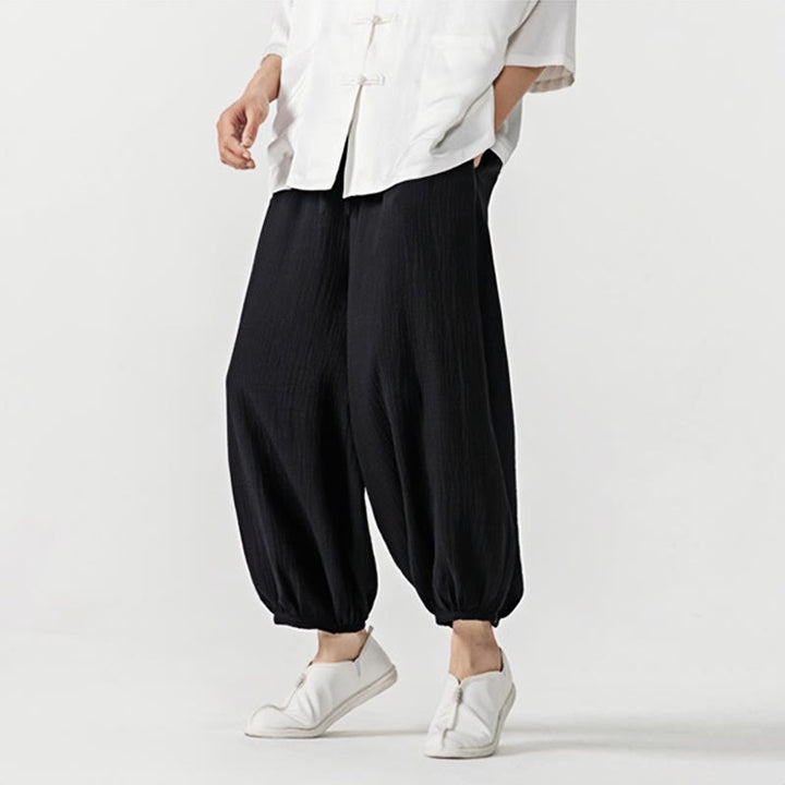 Pantalon pour homme en coton doux et uni avec cordon de serrage et poches Motif Buddha Stones - image 14