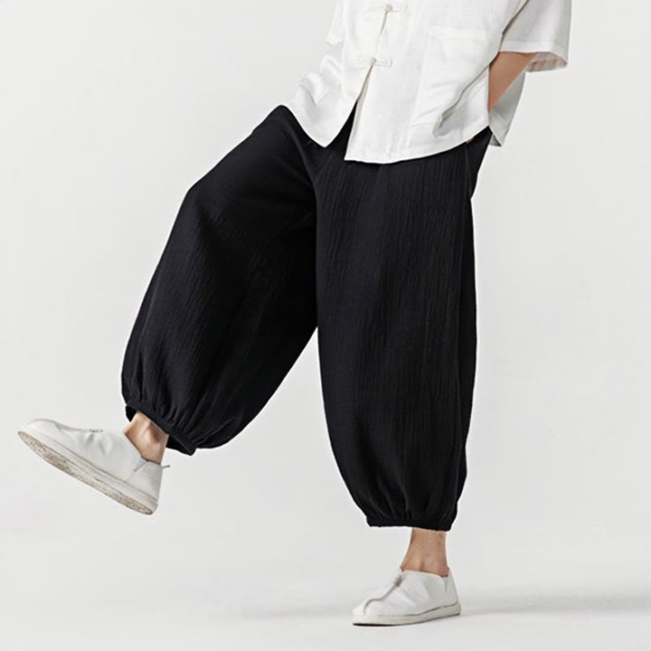 Pantalon pour homme en coton doux et uni avec cordon de serrage et poches Motif Buddha Stones - image 21