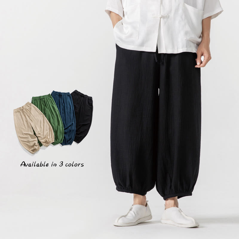 Pantalon pour homme en coton doux et uni avec cordon de serrage et poches Motif Buddha Stones - image 22
