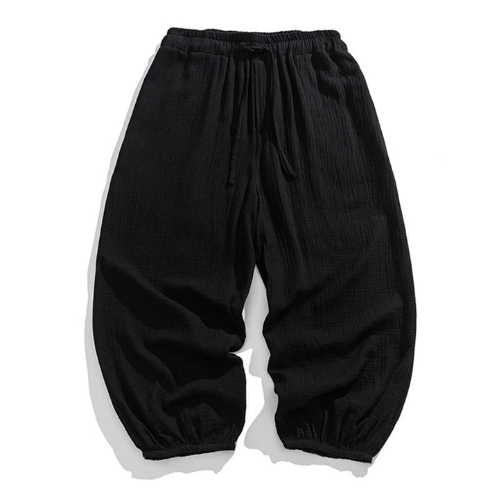 Pantalon pour homme en coton doux et uni avec cordon de serrage et poches Motif Buddha Stones - Noir - US/UK/AU46，EU56 (5XL) - image 13