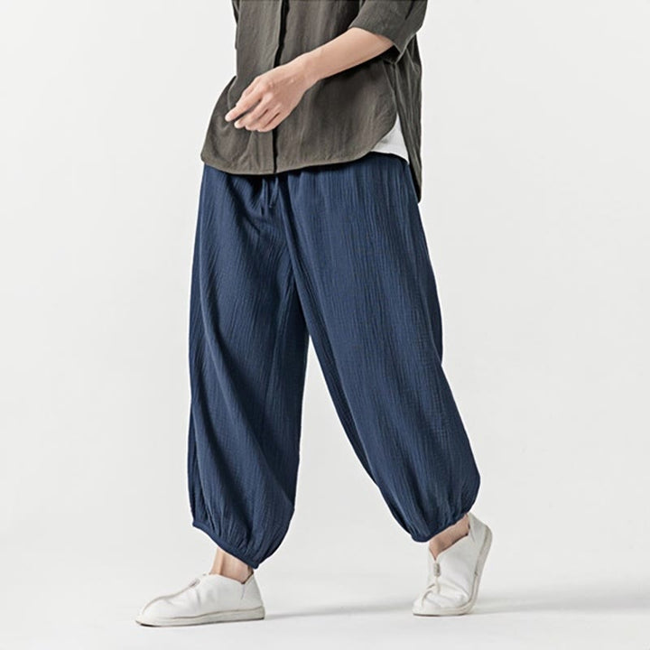 Pantalon pour homme en coton doux et uni avec cordon de serrage et poches Motif Buddha Stones - image 29