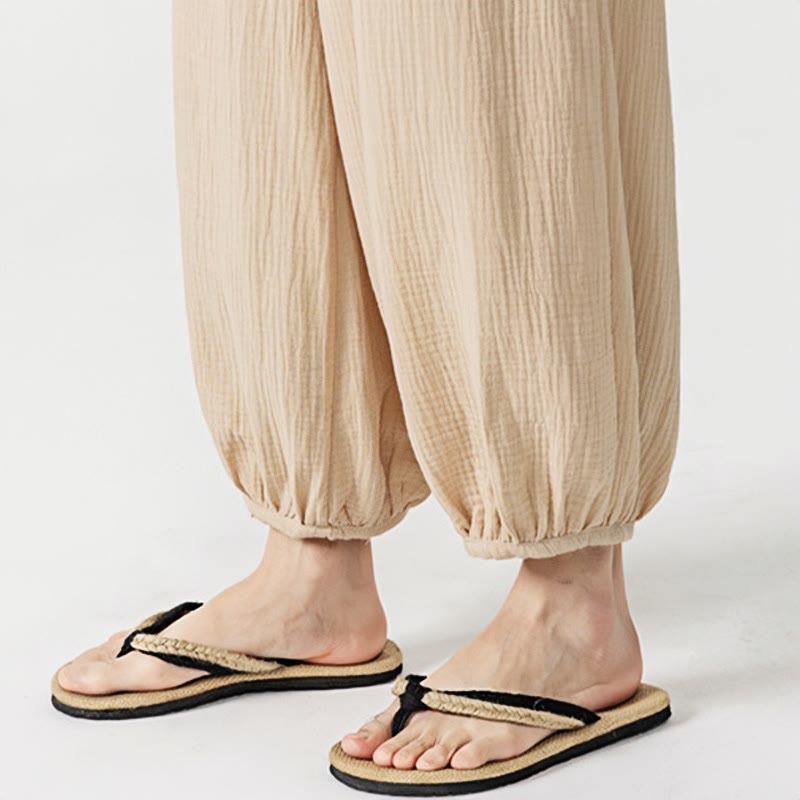 Pantalon pour homme en coton doux et uni avec cordon de serrage et poches Motif Buddha Stones - image 11