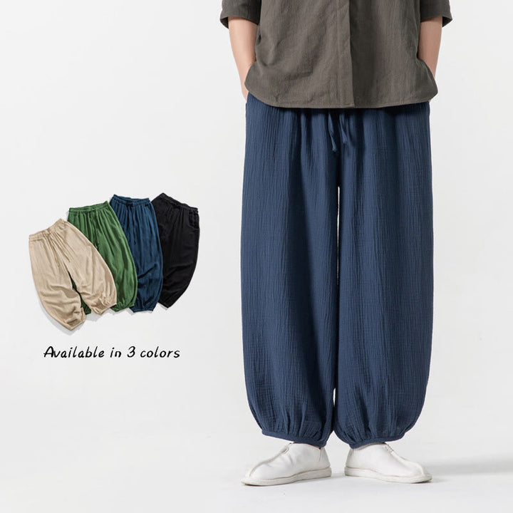 Pantalon pour homme en coton doux et uni avec cordon de serrage et poches Motif Buddha Stones - image 30