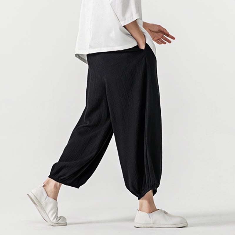 Pantalon pour homme en coton doux et uni avec cordon de serrage et poches Motif Buddha Stones - image 16