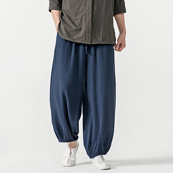 Pantalon pour homme en coton doux et uni avec cordon de serrage et poches Motif Buddha Stones - image 27