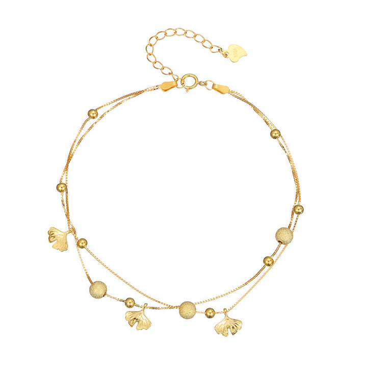 Buddha Stones double couche en argent sterling 925 avec protection en forme de feuille de ginkgo - image 10