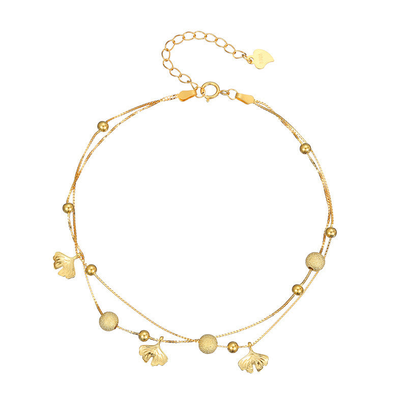 Buddha Stones double couche en argent sterling 925 avec protection en forme de feuille de ginkgo - image 10