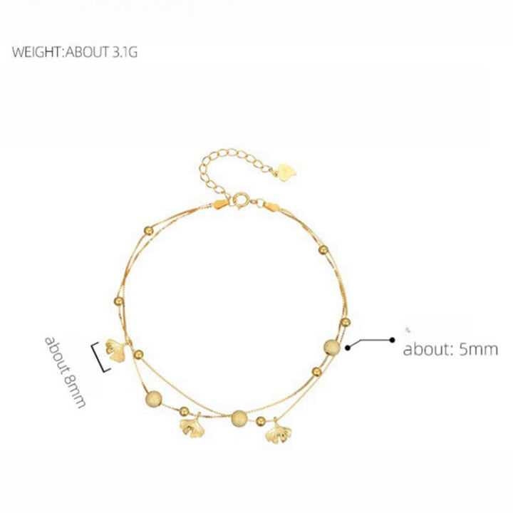 Buddha Stones double couche en argent sterling 925 avec protection en forme de feuille de ginkgo - image 11