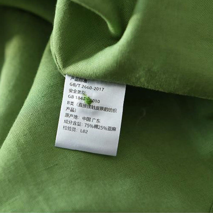 Chemise homme en coton et lin à manches courtes et boutons style simple Buddha Stones - image 6