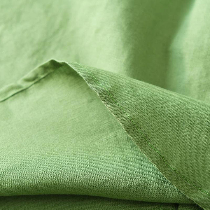 Chemise homme en coton et lin à manches courtes et boutons style simple Buddha Stones - image 4