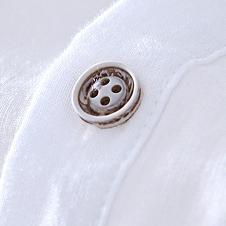 Chemise homme en coton ramie à manches courtes et col en V Buddha Stones - image 15