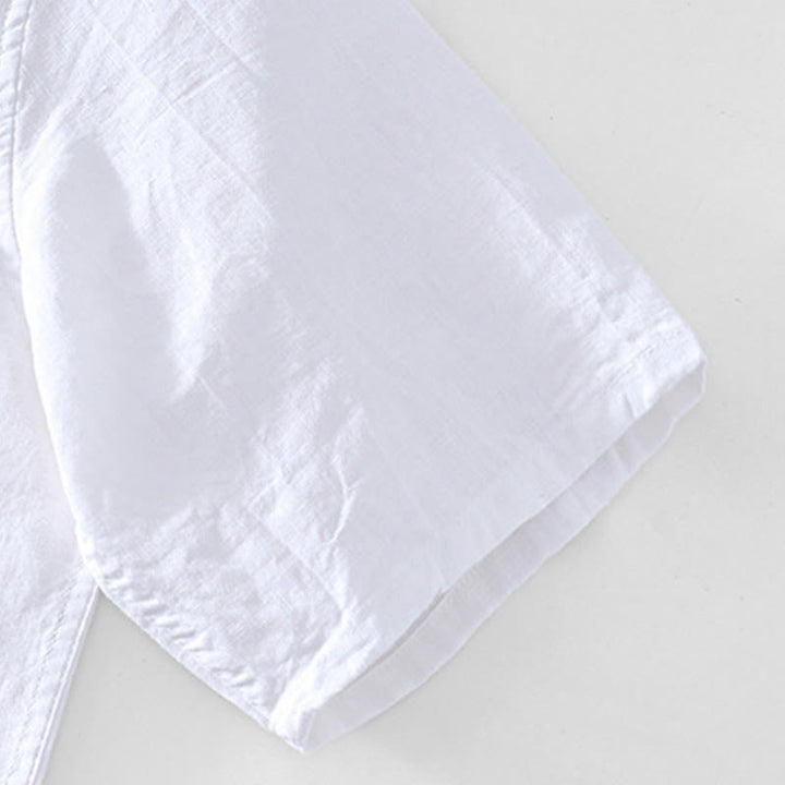 Chemise homme en coton ramie à manches courtes et col en V Buddha Stones - image 16