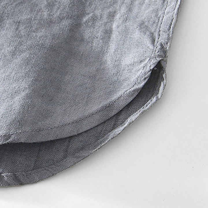 Chemise homme en coton ramie à manches courtes et col en V Buddha Stones - image 6
