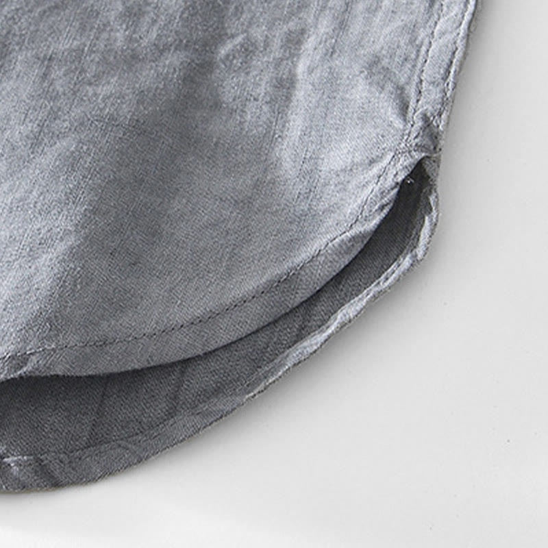 Chemise homme en coton ramie à manches courtes et col en V Buddha Stones - image 6