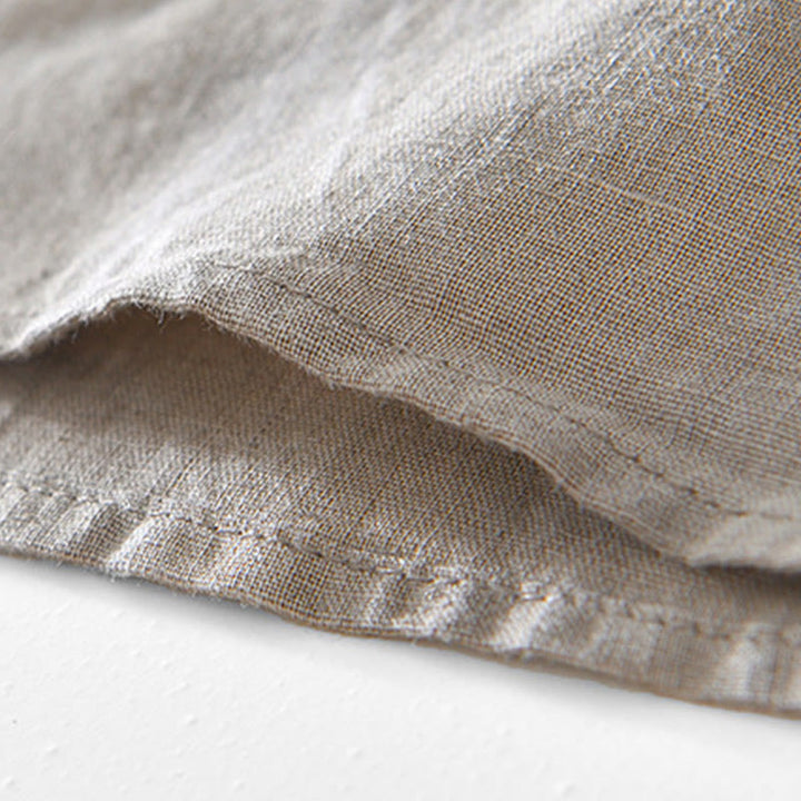 Chemise homme en coton ramie à manches courtes et col en V Buddha Stones - image 11