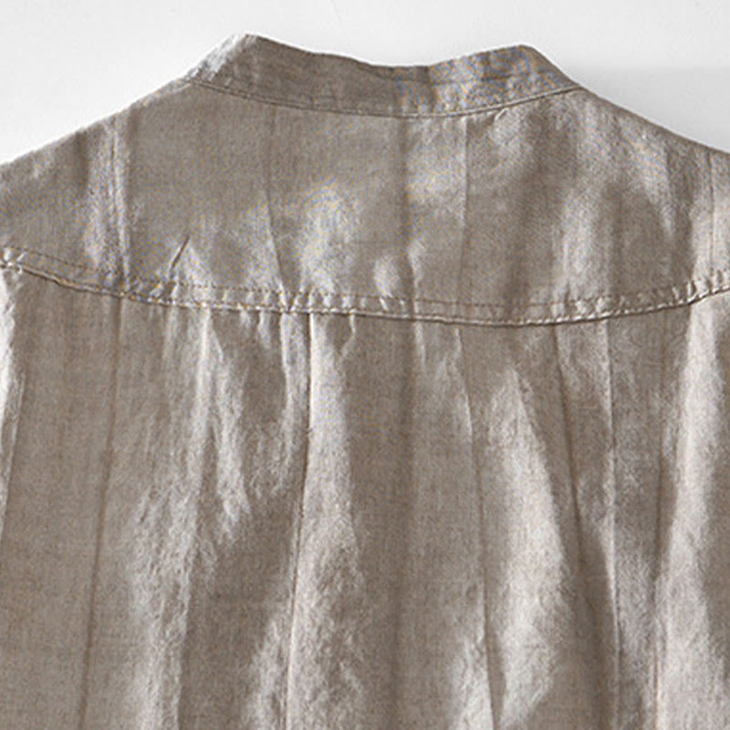 Chemise homme en coton ramie à manches courtes et col en V Buddha Stones - image 9