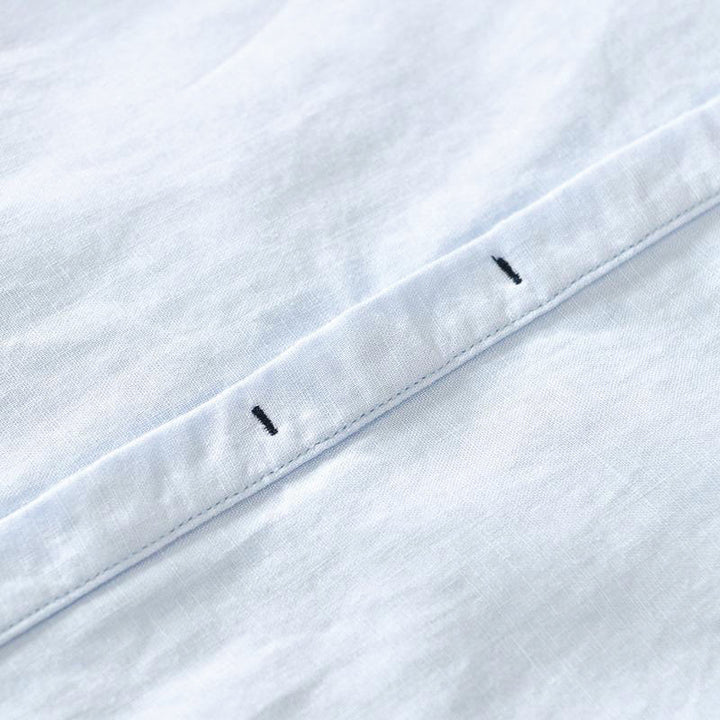 Chemise homme décontractée à manches courtes en coton et lin, motif Buddha Stones, demi-boutonnage - image 13