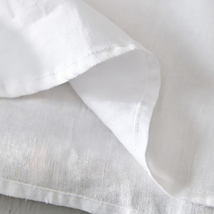 Chemise homme en lin à manches mi-longues et col montant, couleur unie, motif Buddha Stones - image 10