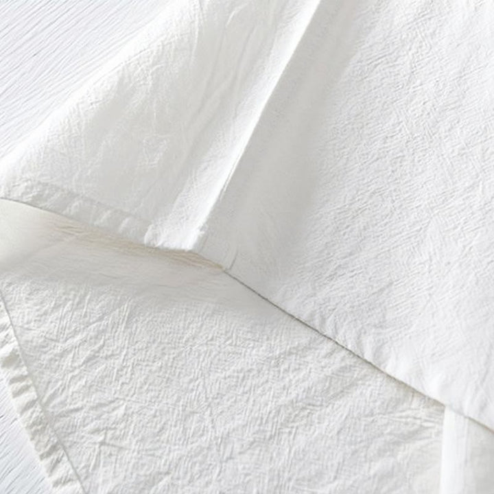 Chemise homme en coton et lin à manches courtes et col mandarin avec broderie Buddha Stones - image 18