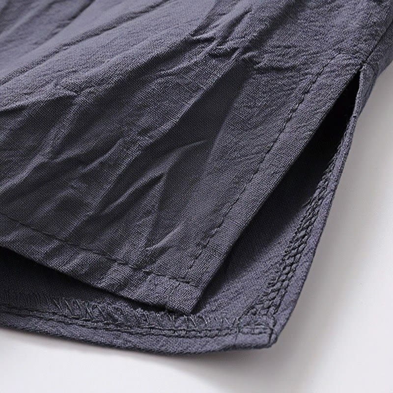Ensemble 2 pièces de méditation pour homme, chemise chinoise à boutons et cordon de serrage, pantalon large avec poches, motif Buddha Stones - image 15