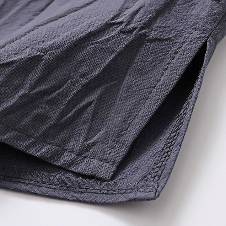 Ensemble 2 pièces de méditation pour homme, chemise chinoise à boutons et cordon de serrage, pantalon large avec poches, motif Buddha Stones - image 15