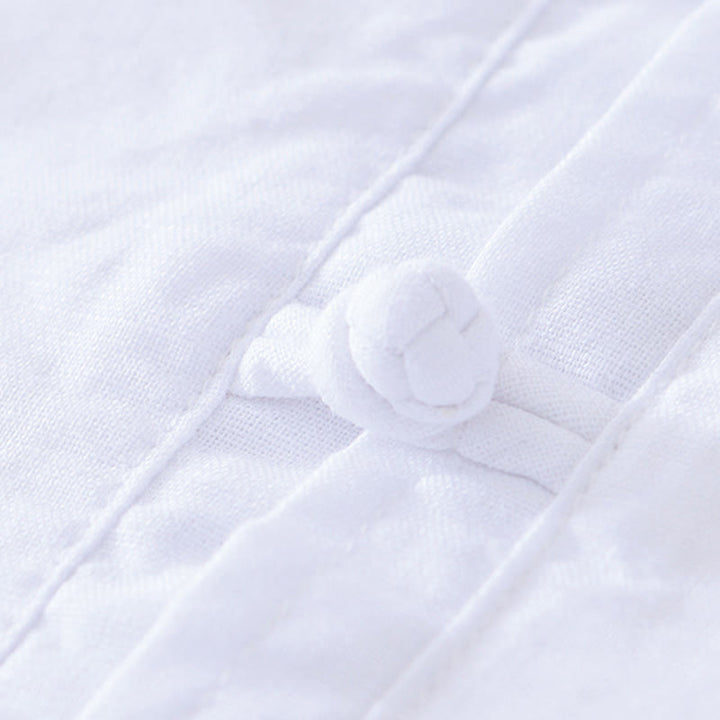 Chemise homme en coton et lin à col ras du cou et demi-boutonnage, motif Buddha Stones, douce et unie
