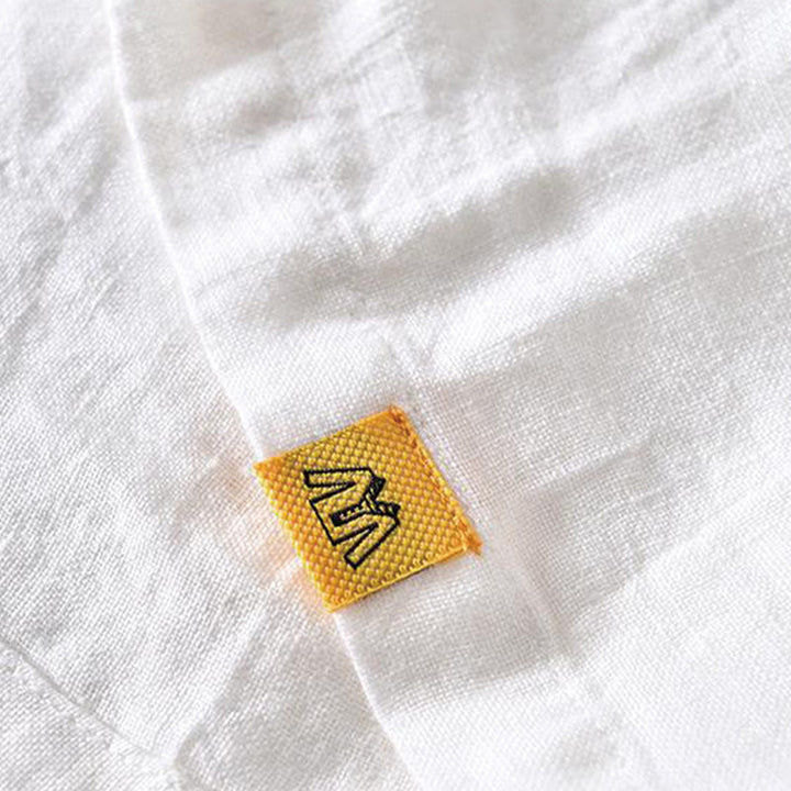 Chemise homme en lin à manches courtes et demi-boutonnage, motif Buddha Stones, design simple - image 10