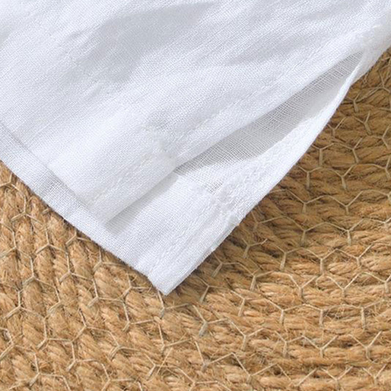Chemise décontractée en lin à manches courtes et col en V pour homme Buddha Stones