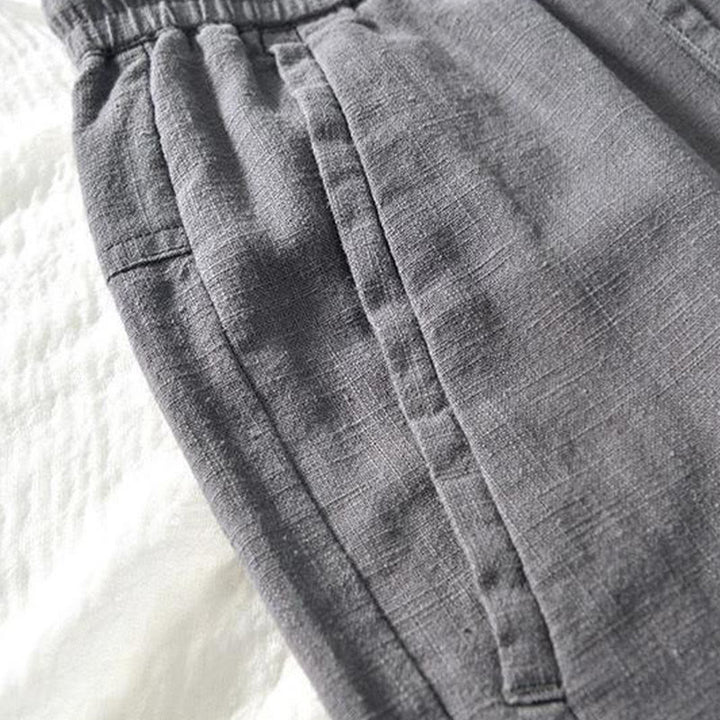 Pantalon homme en coton et lin avec cordon de serrage et poches, motif Buddha Stones, longueur 7-8 - image 12