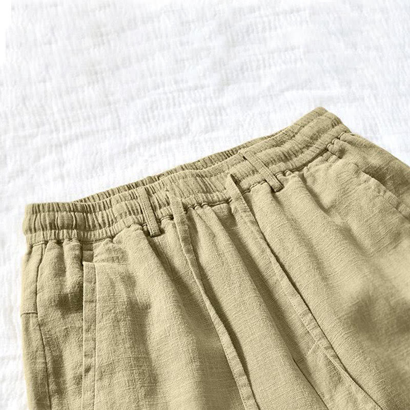 Pantalon homme en coton et lin avec cordon de serrage et poches, motif Buddha Stones, longueur 7-8 - image 16