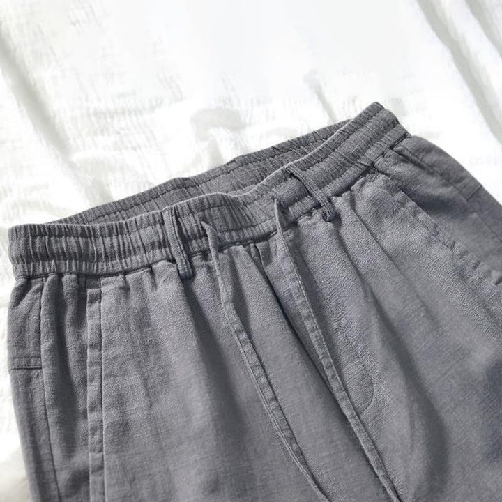 Pantalon homme en coton et lin avec cordon de serrage et poches, motif Buddha Stones, longueur 7-8 - image 11
