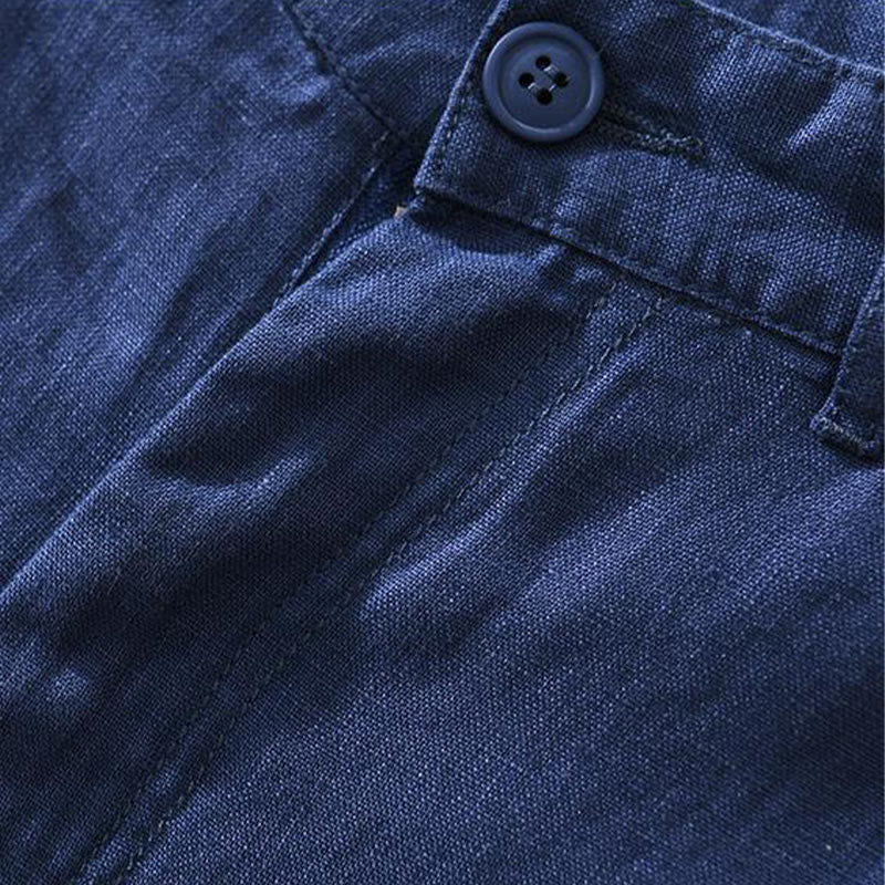 Short homme en lin uni avec cordon de serrage et poches Motif Buddha Stones - image 15