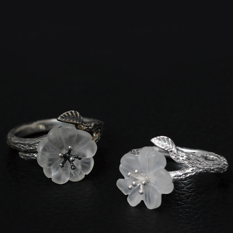 Bague de guérison réglable en argent Buddha Stones 925 avec motif squelette et cristal blanc - image 13