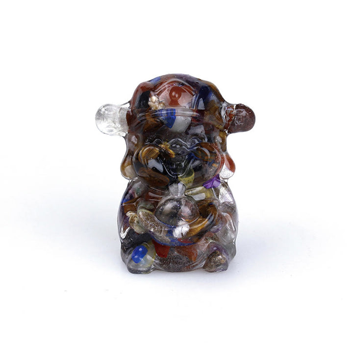 Buddha Stones Dieu de la richesse Cristal d'améthyste Résine Énergie Fortune Décoration de la maison - Pierres diverses 5,6 x 4,7 x 3,5 cm - image 31