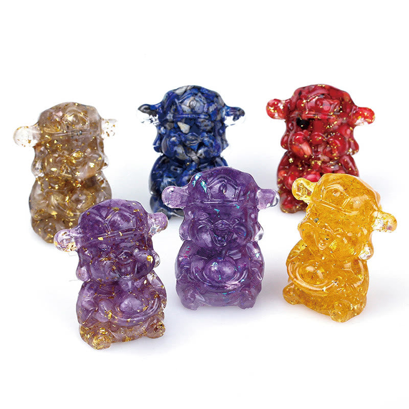 Buddha Stones Dieu de la richesse Cristal d'améthyste Résine Énergie Fortune Décoration de la maison - image 0