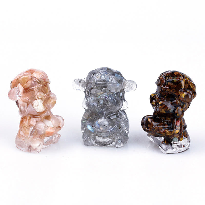 Buddha Stones Dieu de la richesse Cristal d'améthyste Résine Énergie Fortune Décoration de la maison - image 24