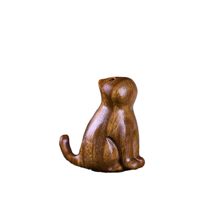 Buddha Stones Petite Feuille Bois de Santal Rouge Bois d'Ébène Bois de Santal Bois de Santal Vert Porte-Bonheur Mini Chat Cerf Apaisant Téléphone Décoration Suspendue - image 12