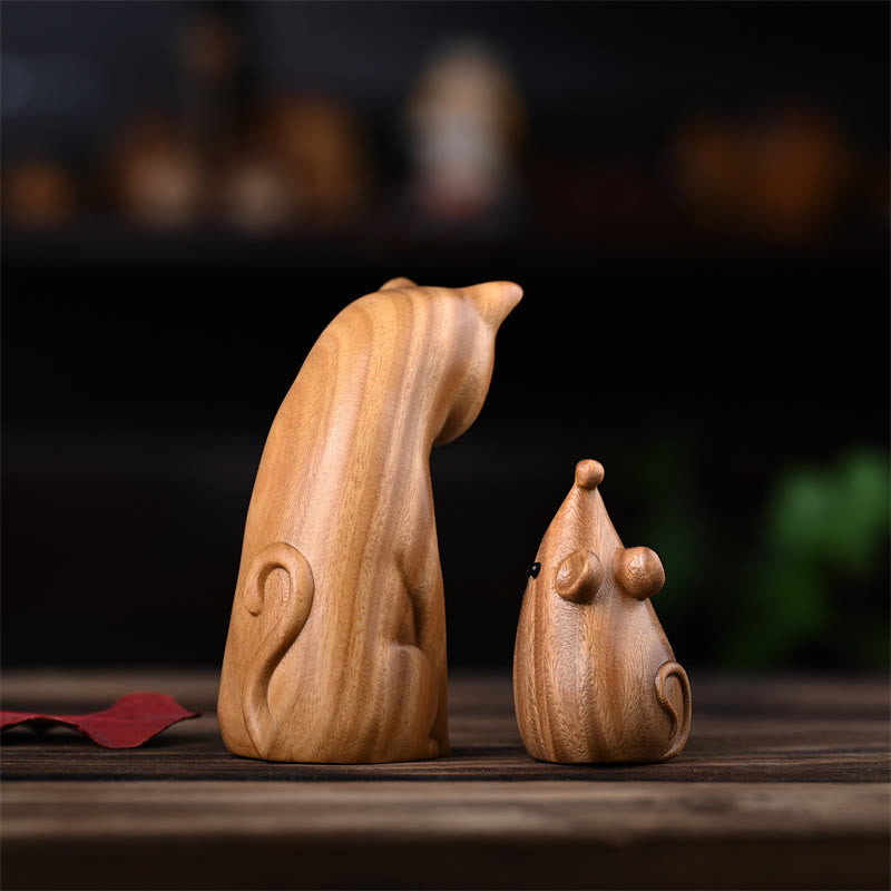 Buddha Stones Petit Chat Souris Bois de Santal Vert Palissandre Rouge Africain Paix Décoration de la Maison - image 4