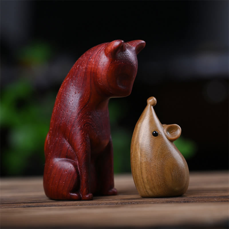 Buddha Stones Petit Chat Souris Bois de Santal Vert Palissandre Rouge Africain Paix Décoration de la Maison - image 24