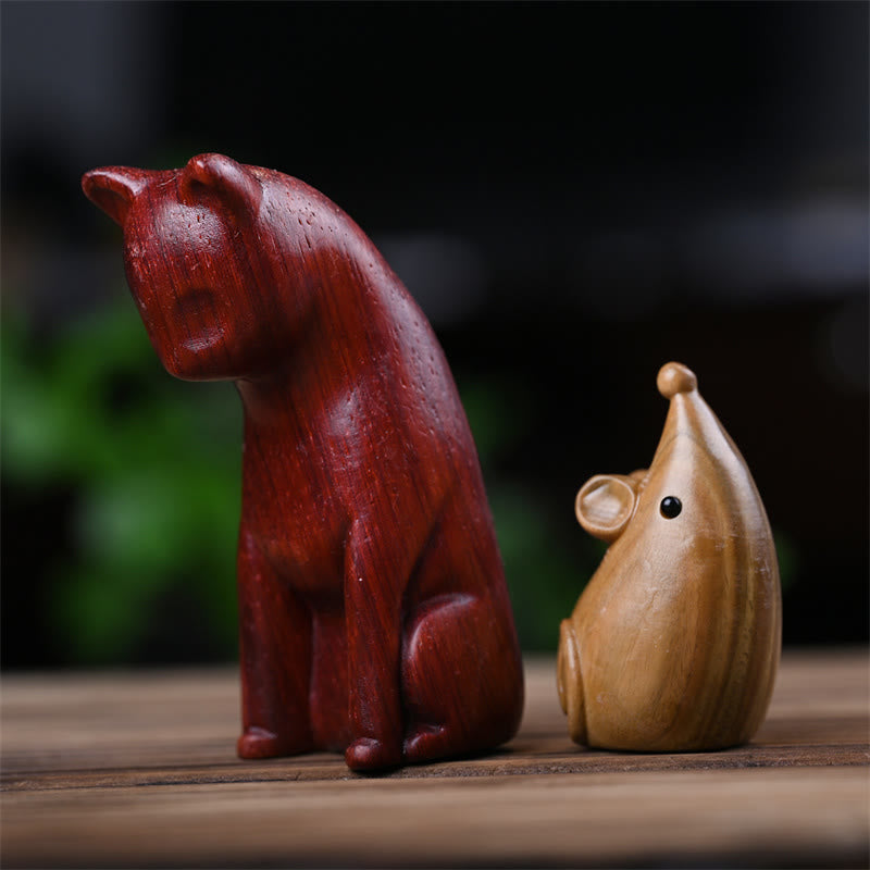 Buddha Stones Petit Chat Souris Bois de Santal Vert Palissandre Rouge Africain Paix Décoration de la Maison - image 24