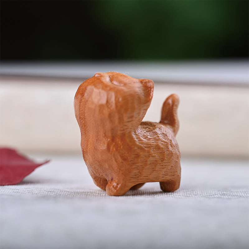 Buddha Stones de santal vert Bois d'ébène Bois de santal Petite feuille Bois de santal rouge Mini chat porte-bonheur Décoration de la paix