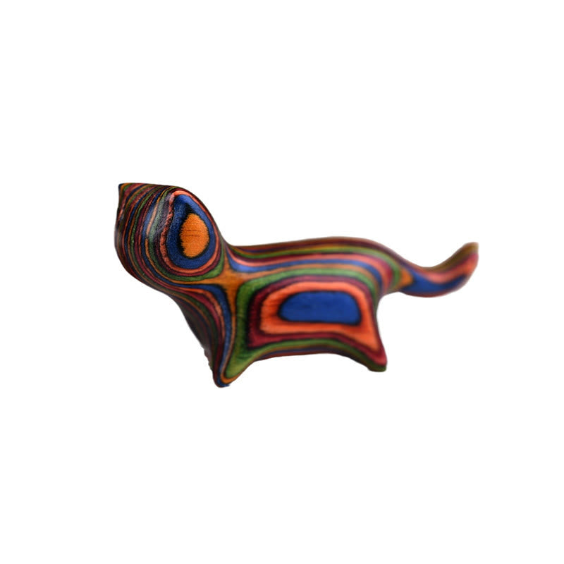 Buddha Stones de santal vert Petite feuille Bois de santal rouge Bois d'ébène Bois arc-en-ciel Mini chat porte-bonheur Décoration positive - image 17