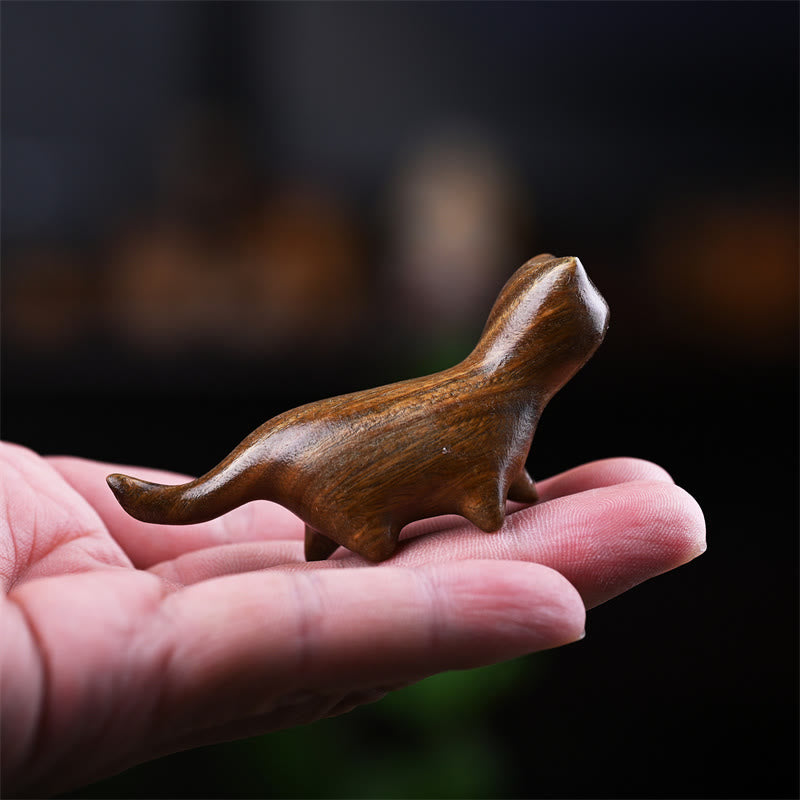Buddha Stones de santal vert Petite feuille Bois de santal rouge Bois d'ébène Bois arc-en-ciel Mini chat porte-bonheur Décoration positive - image 3