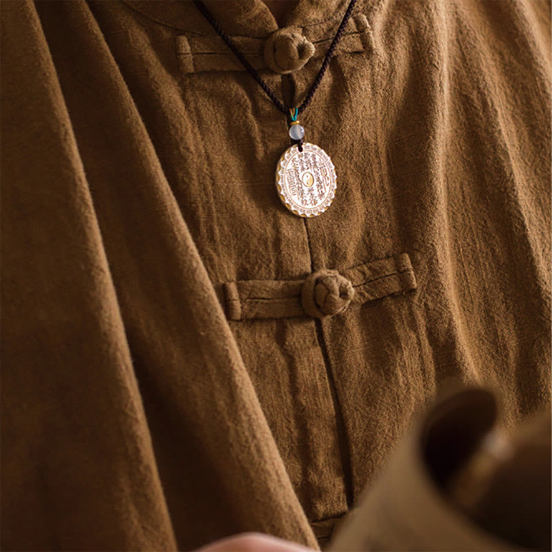 Collier pendentif en cuivre avec motif Yin Yang Bagua et Buddha Stones, fantômes de la montagne, dépensez de l'argent - image 11