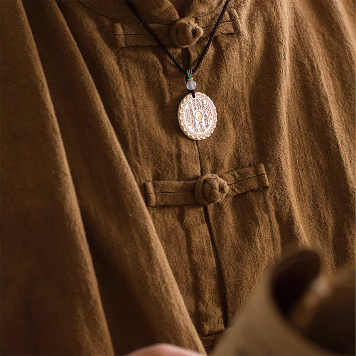 Collier pendentif en cuivre avec motif Yin Yang Bagua et Buddha Stones, fantômes de la montagne, dépensez de l'argent - image 11