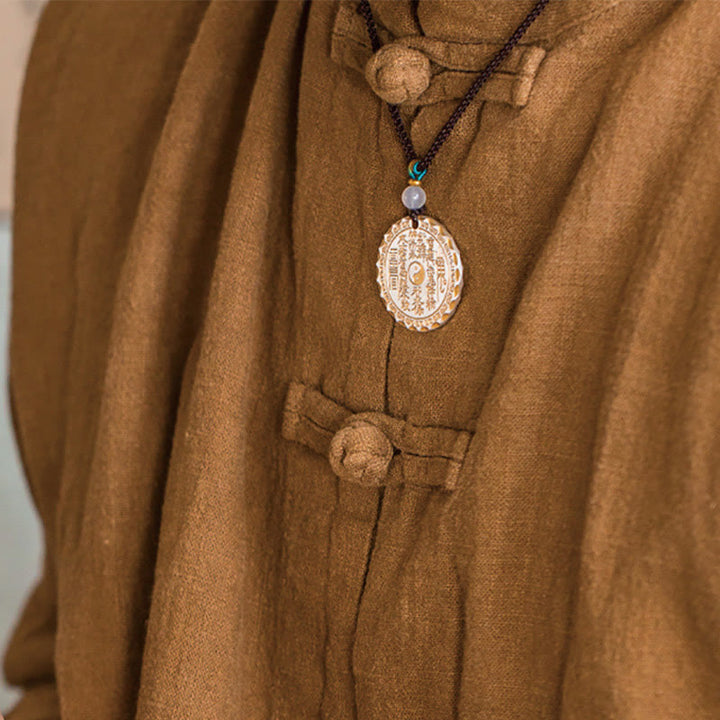 Collier pendentif en cuivre avec motif Yin Yang Bagua et Buddha Stones, fantômes de la montagne, dépensez de l'argent - image 12