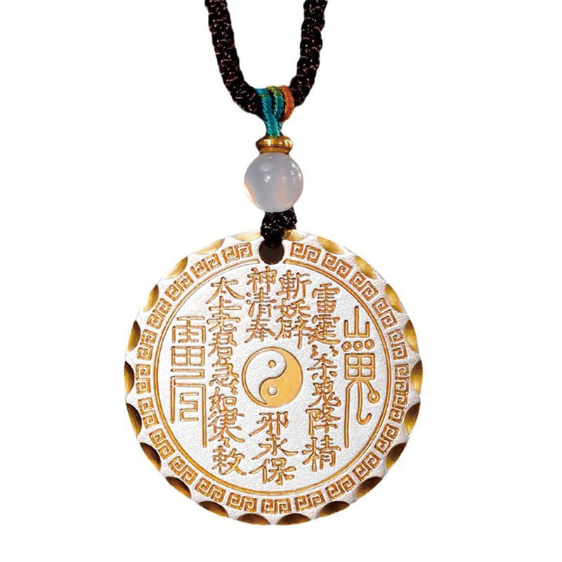 Collier pendentif en cuivre avec motif Yin Yang Bagua et Buddha Stones, fantômes de la montagne, dépensez de l'argent - image 14